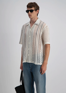Chemise Crochet Rayée Blanc ADJ
