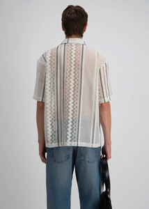 Chemise Crochet Rayée Blanc ADJ