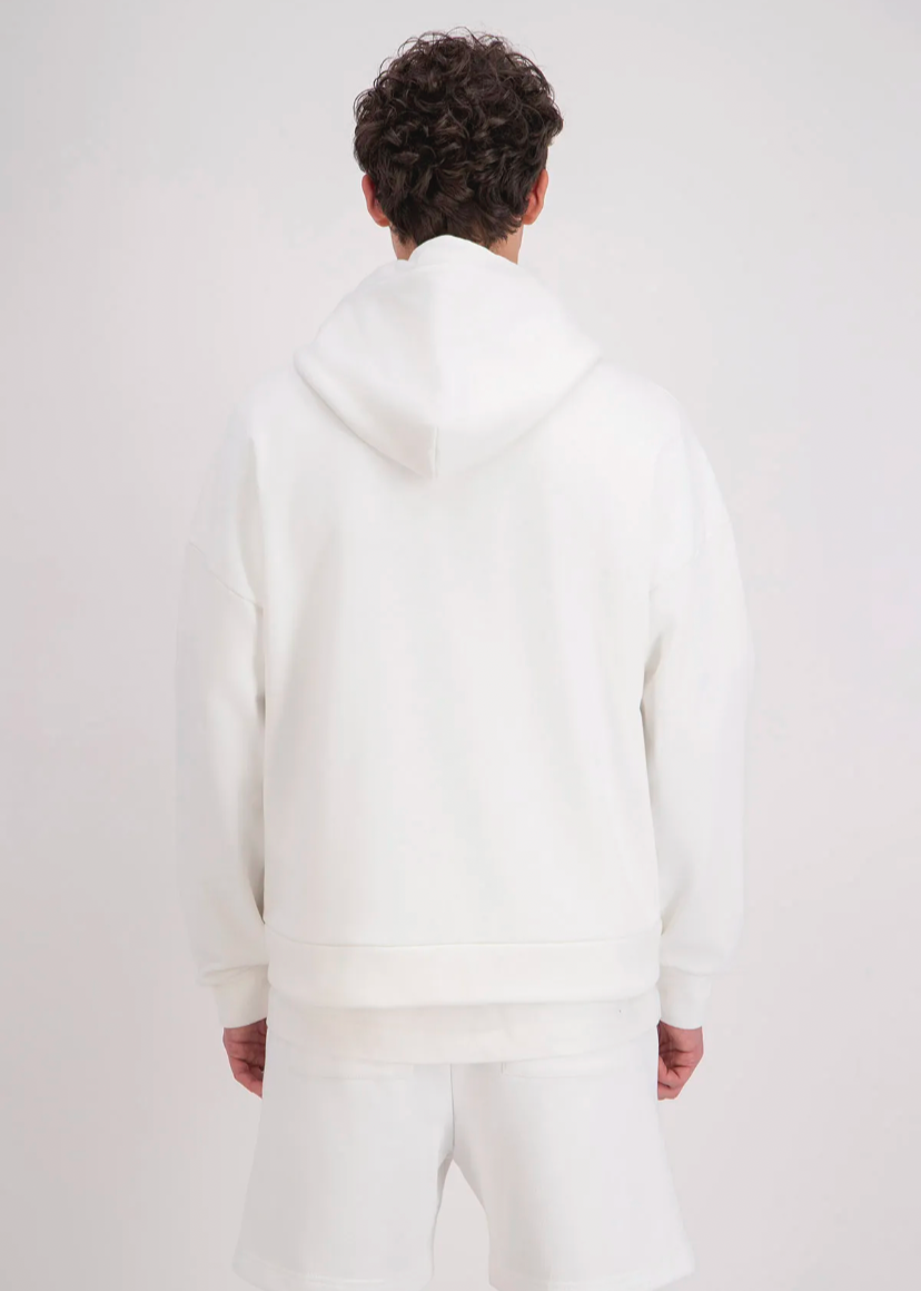Sweat à Capuche Coeur Zippé Oversize ADJ Blanc