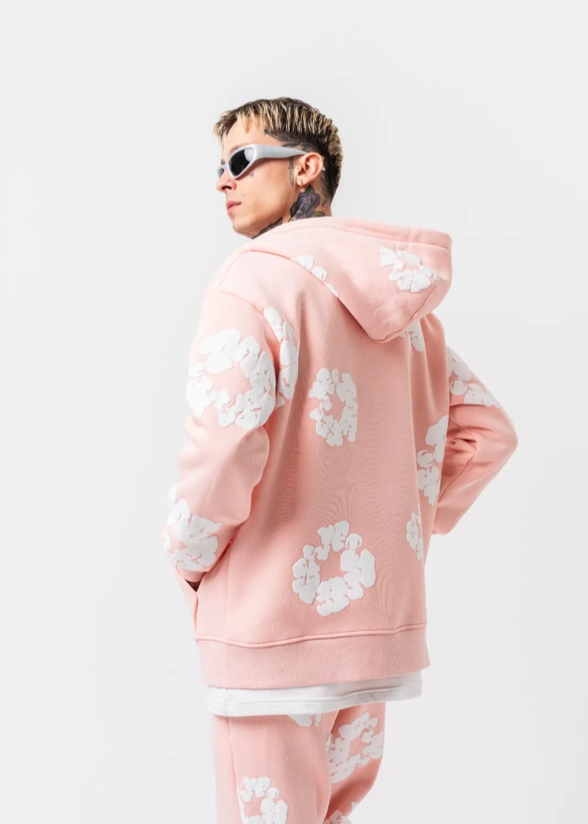 Ensemble Veste Pantalon Fleuri Hallstarz Rose