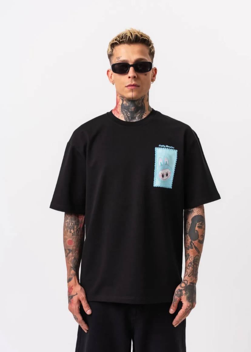Tshirt oversize Homme Labubu Noir Hallstarz