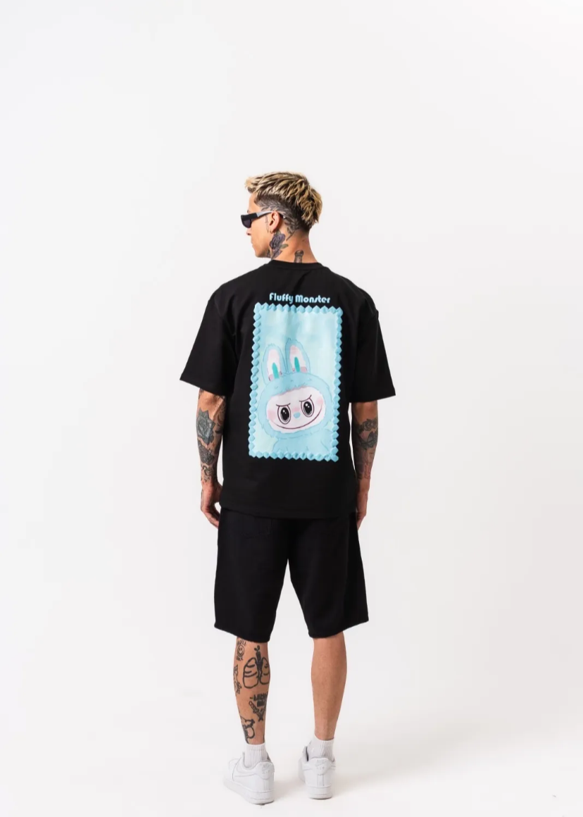Tshirt oversize Homme Labubu Noir Hallstarz
