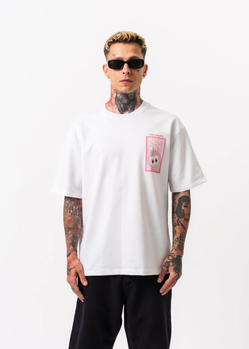 Tshirt oversize Homme Labubu Blanc Hallstarz