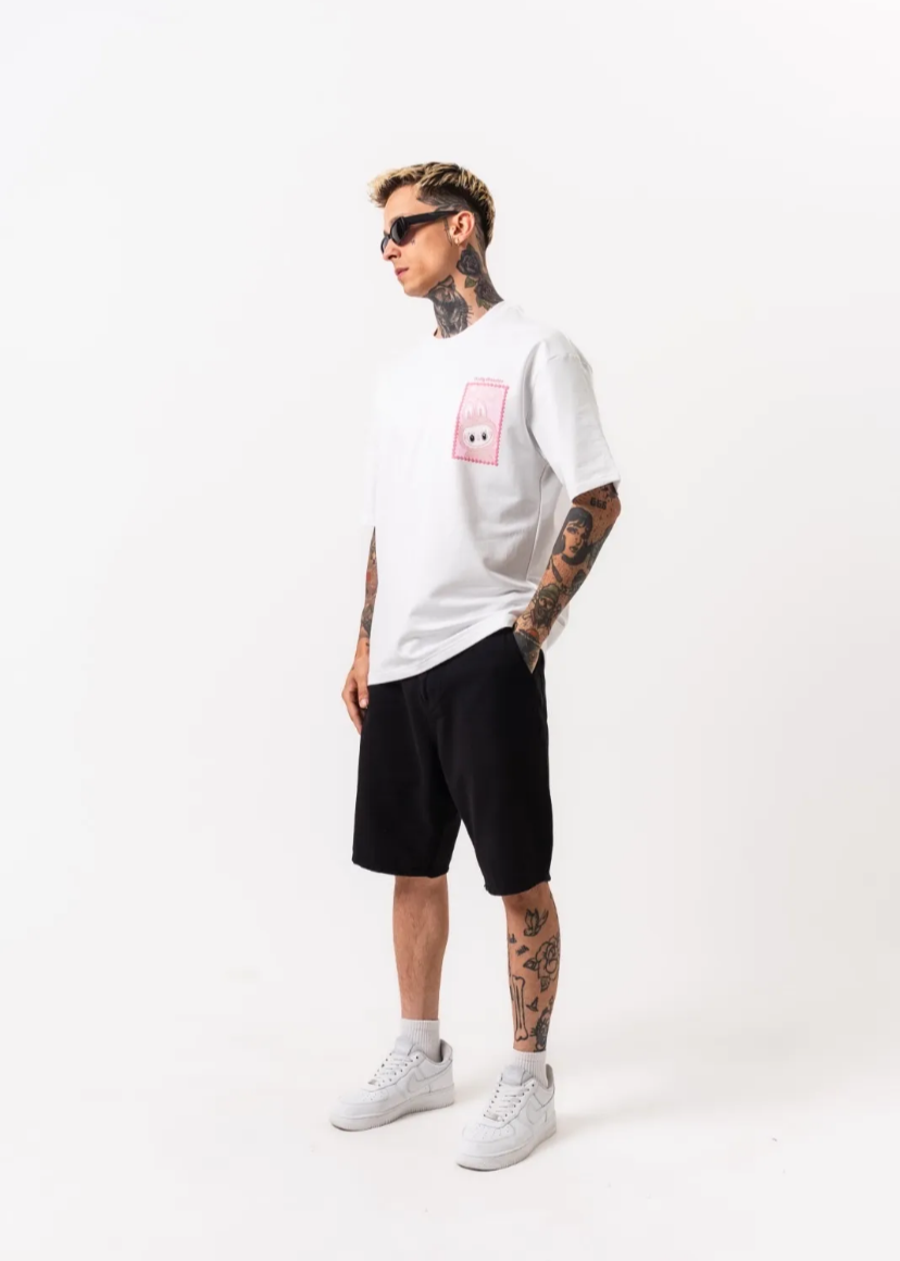 Tshirt oversize Homme Labubu Blanc Hallstarz