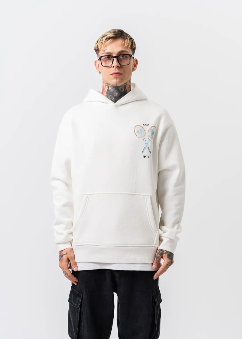 Sweat a Capuche Oversize Homme Casa Sport Blanc Hallstarz