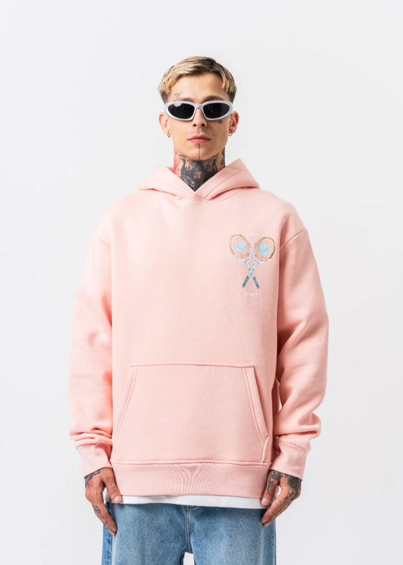 Sweat a Capuche Oversize Homme Casa Sport Rose Hallstarz