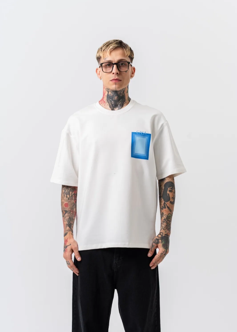 Tshirt Casa Oversize Blanc Hallstarz