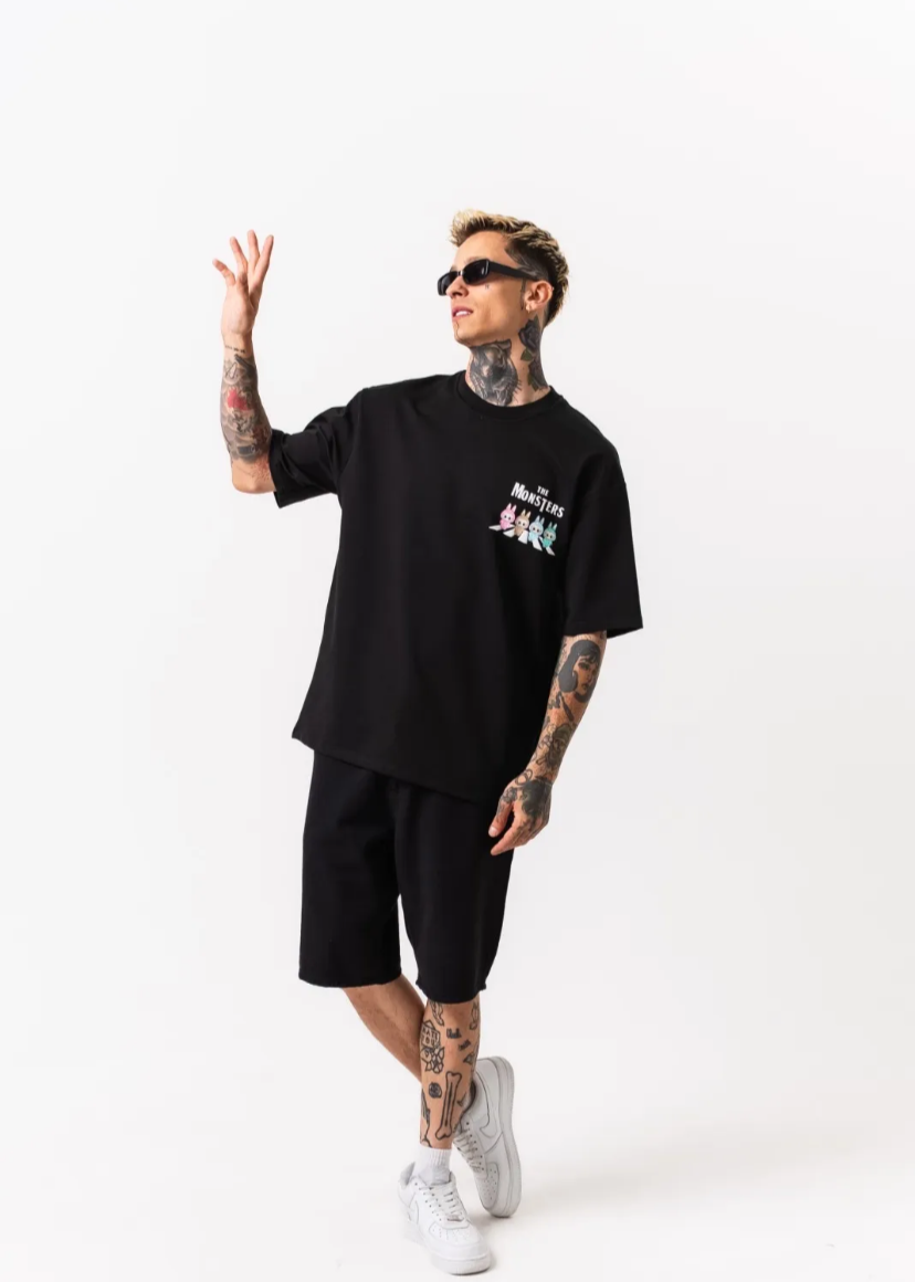 Tshirt Oversize Homme Monster Noir Hallstarz