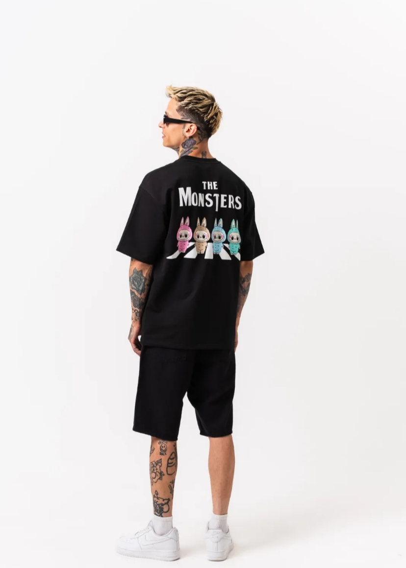 Tshirt Oversize Homme Monster Noir Hallstarz
