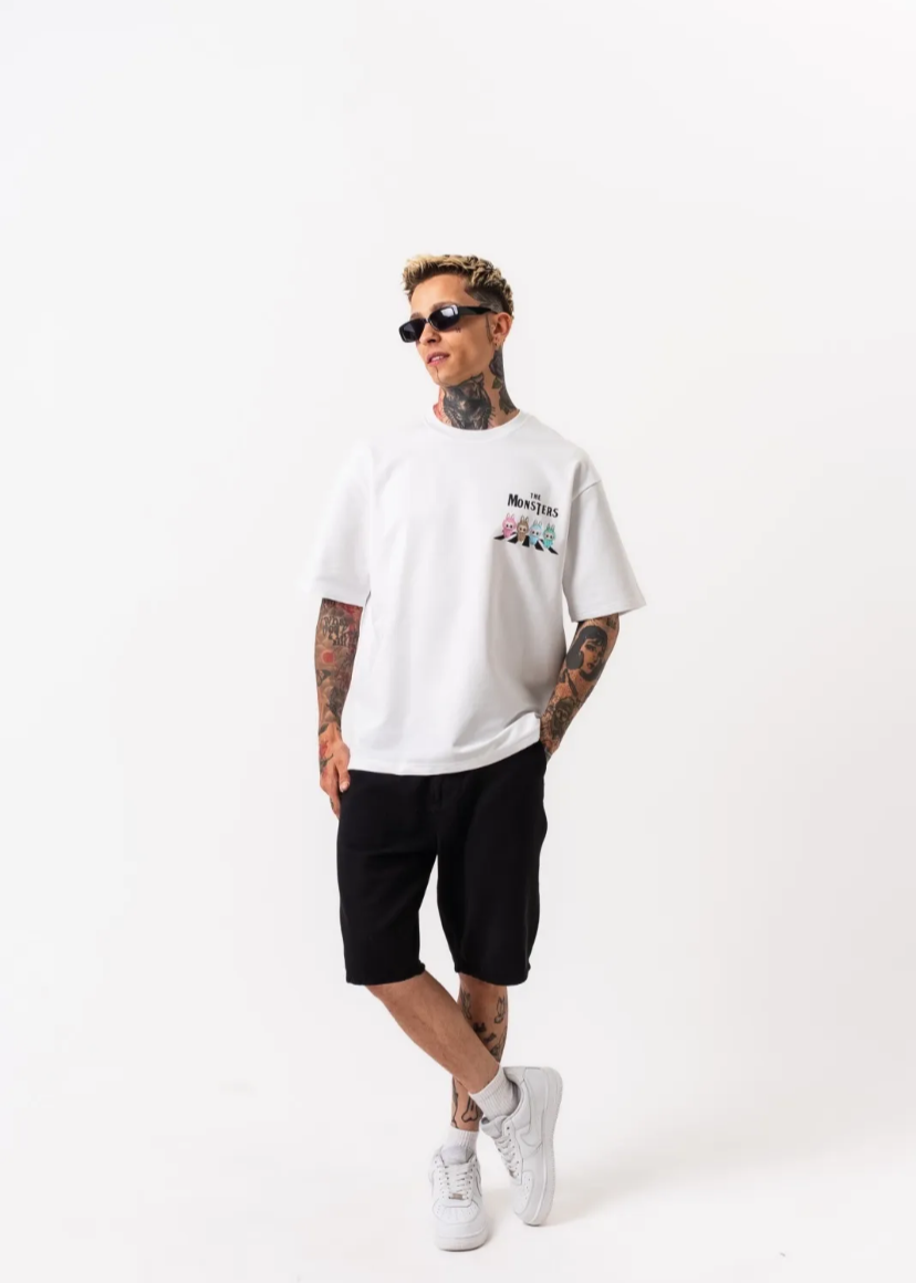 Tshirt Oversize Homme Monster Blanc Hallstarz