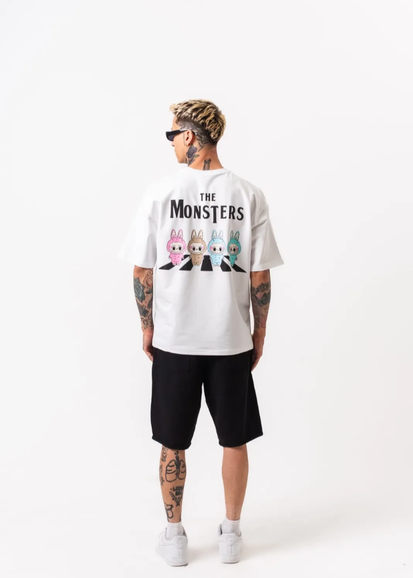Tshirt Oversize Homme Monster Blanc Hallstarz