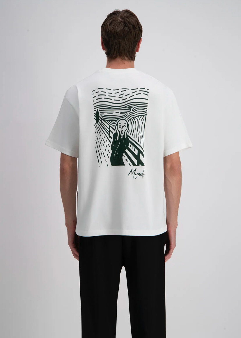 Tshirt Oversize Homme ADJ Folie Munch Blanc