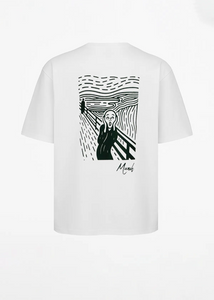 Tshirt Oversize Homme ADJ Folie Munch Blanc