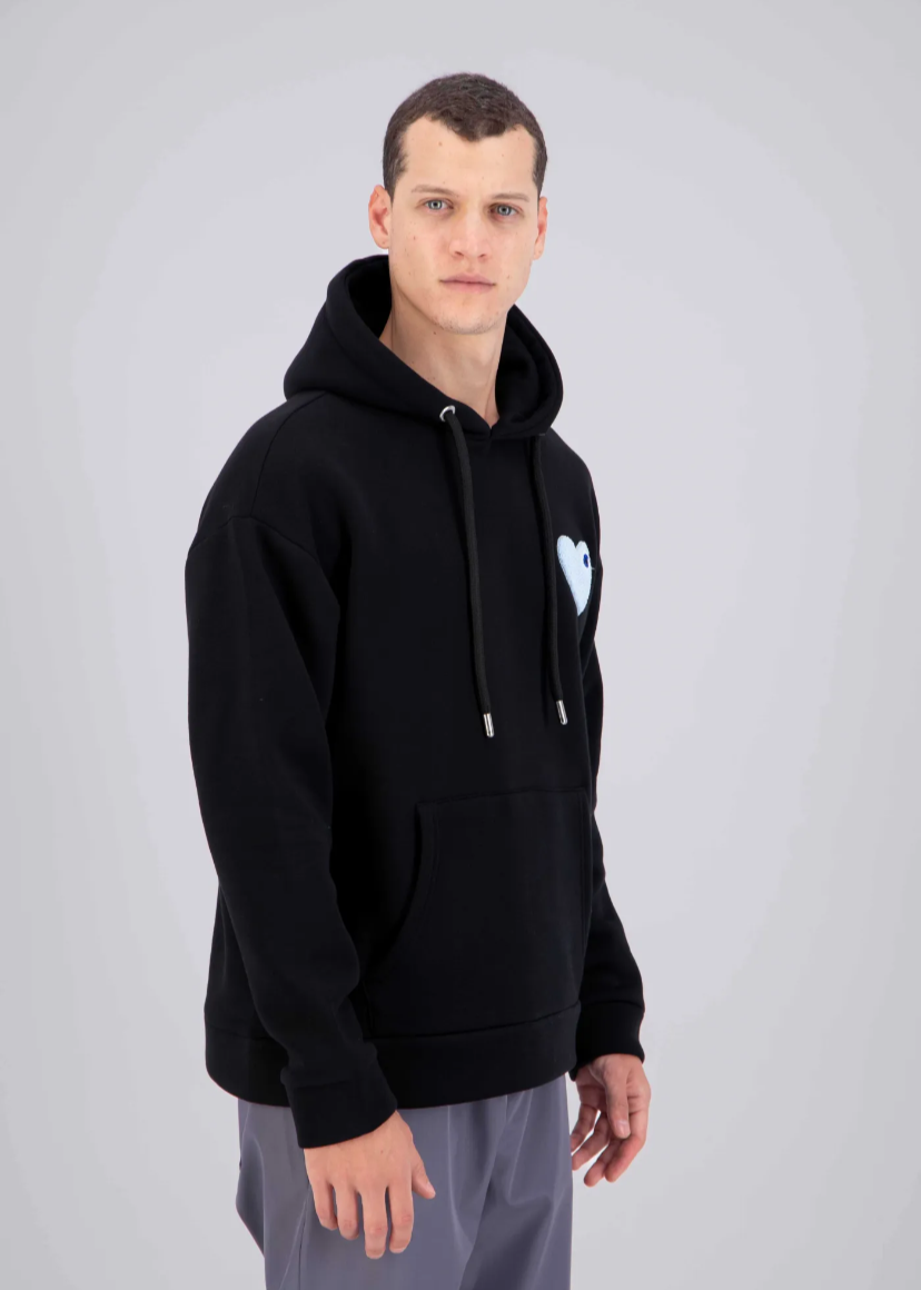 Sweat Oversize ADJ Coeur Brodé Homme Noir