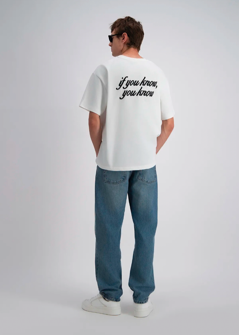 Tshirt Oversize If You Know You Know ADJ Blanc