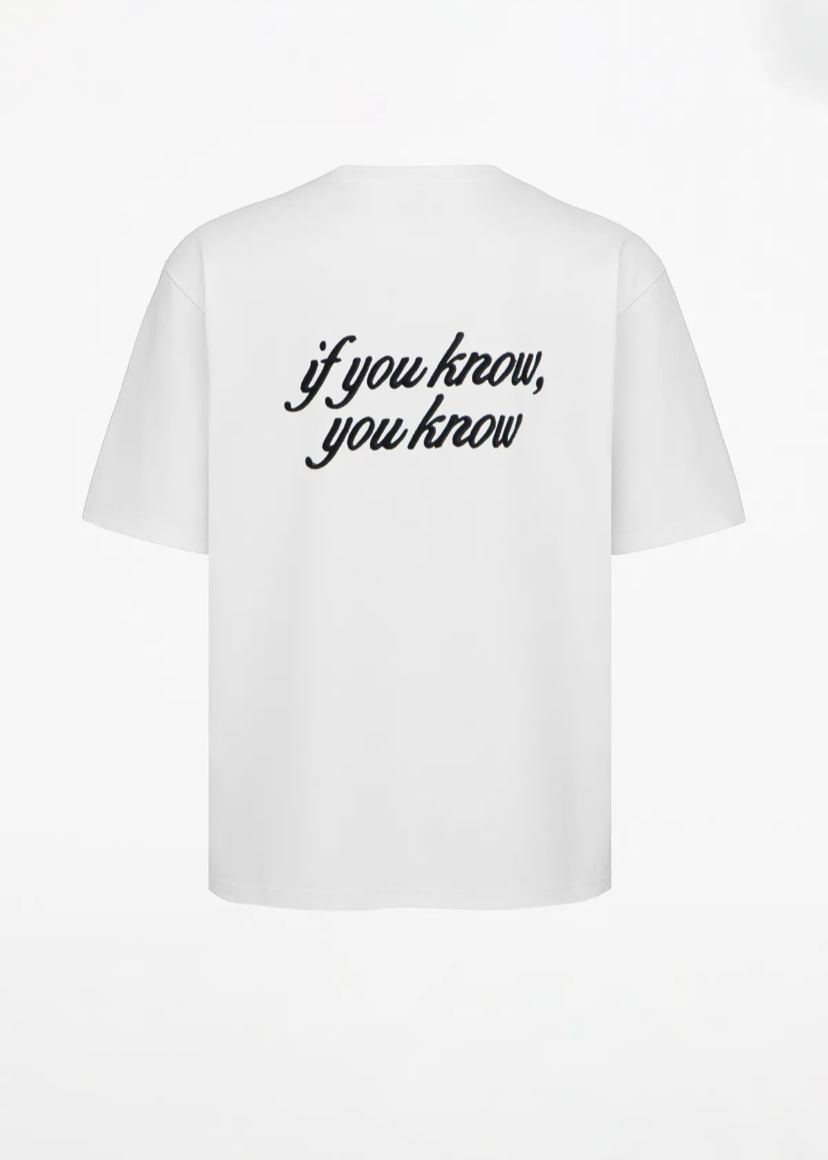 Tshirt Oversize If You Know You Know ADJ Blanc