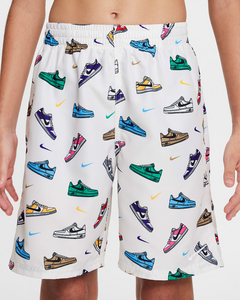 Short de bain enfant blanc à motif baskets colorées Nike NESSF806