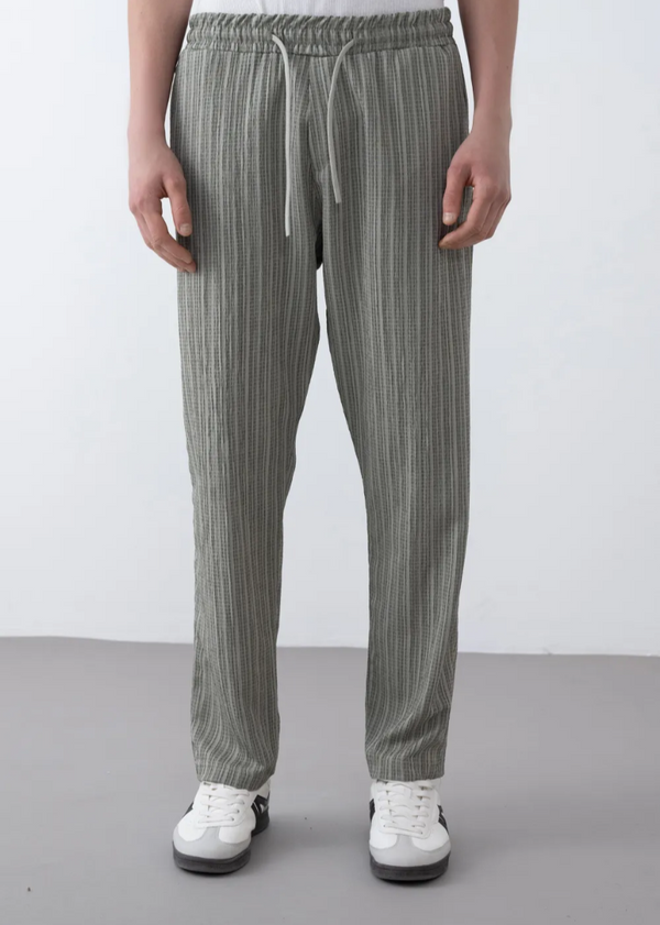 Pantalon Blanc Fluide à Taille Élastique – Marrakech 2448 – Kaki