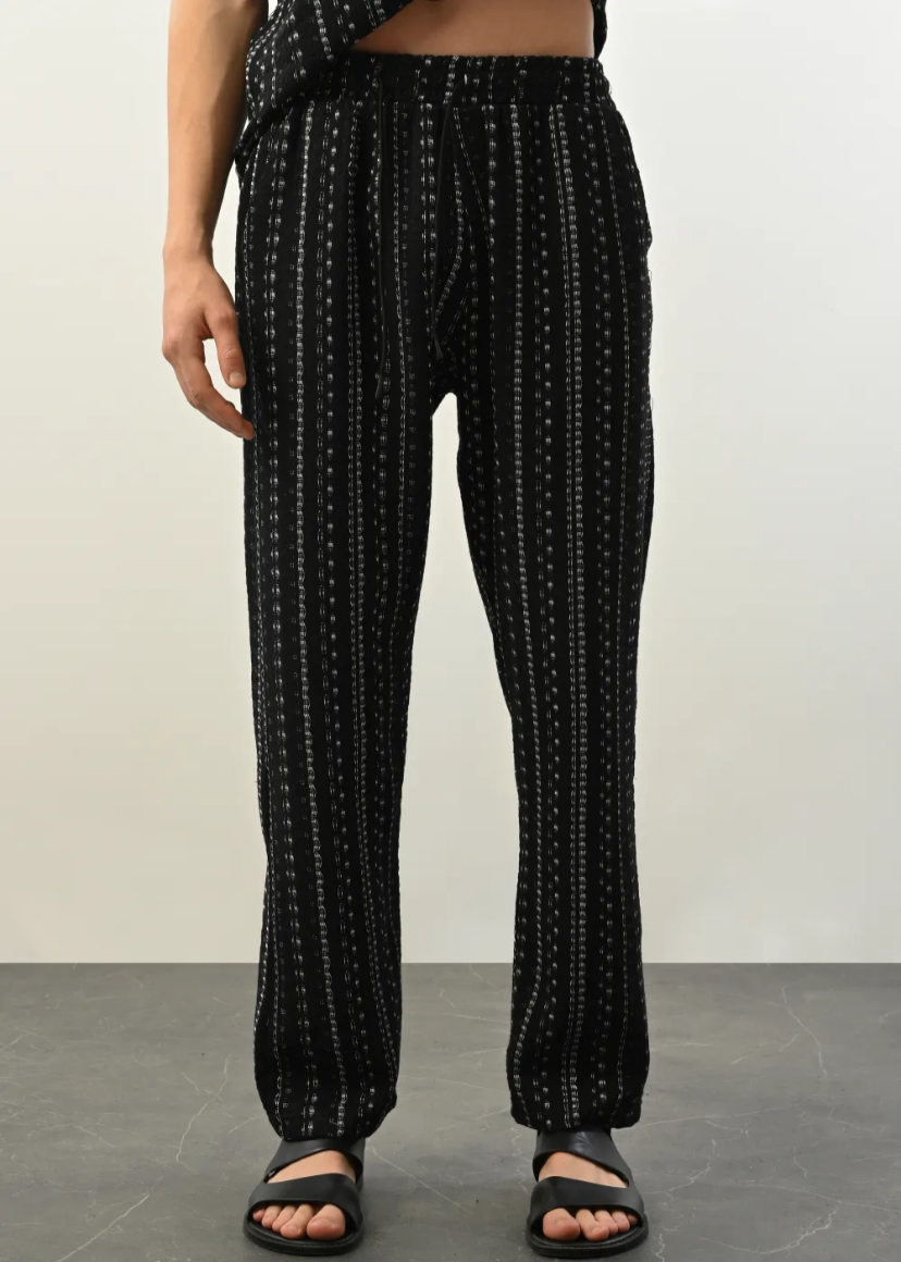 Pantalon fluide imprimé noir pour homme
