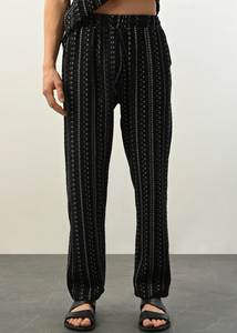 Pantalon fluide imprimé noir pour homme
