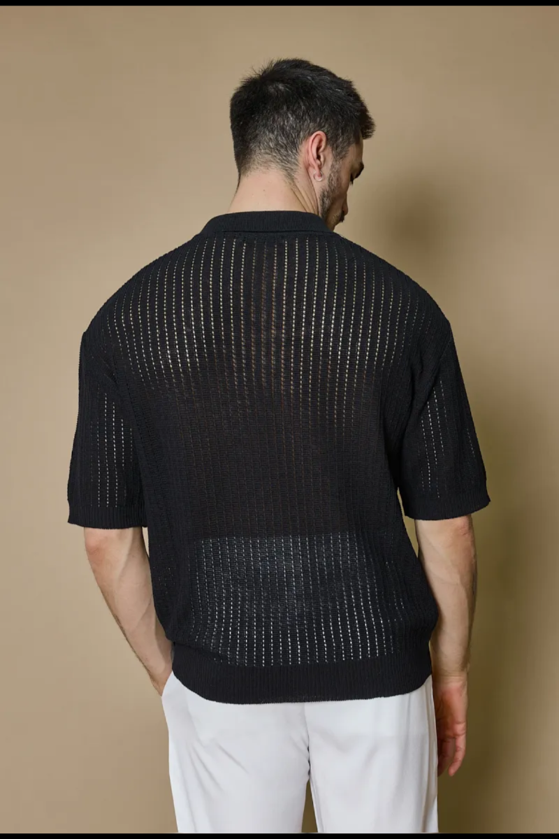 Polo Crochet Noir Frilivin Derriere