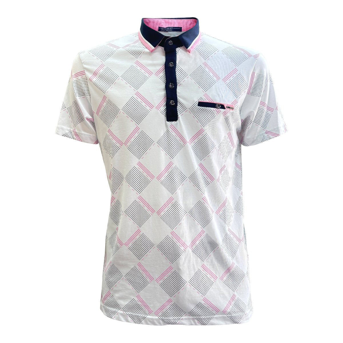 Polo Homme Blanc Rose Maxway