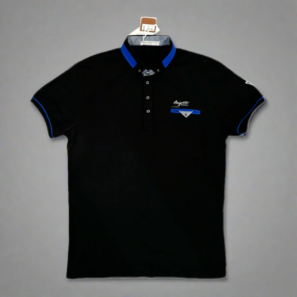 Polo Homme Stretch Maxway 4596 – Noir Bleu