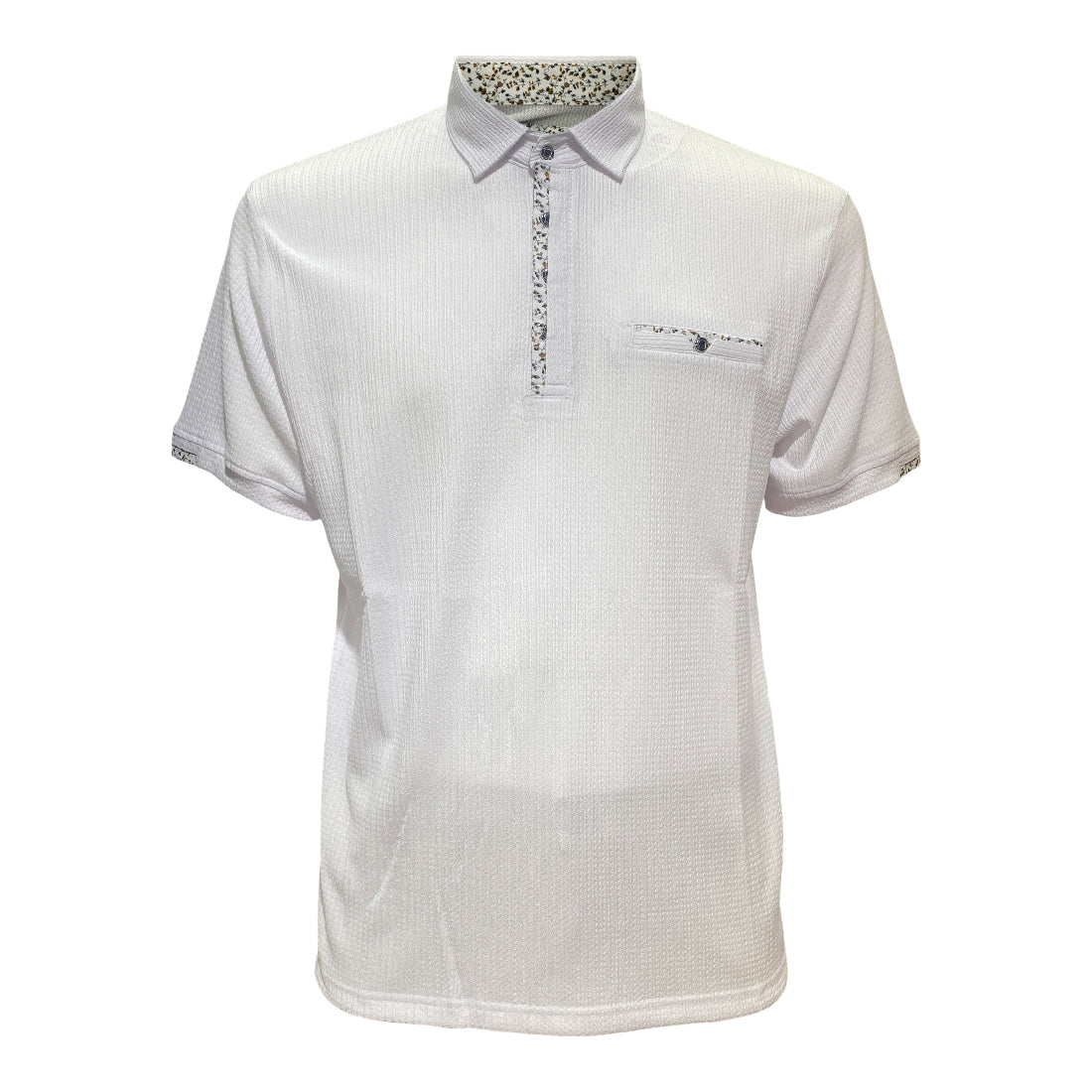 Polo maxway col fleuri Blanc 
