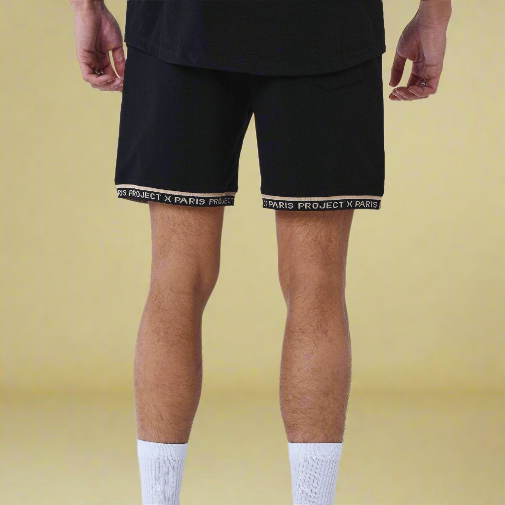 Short Noir Beige à bandes Project X Paris Arrière