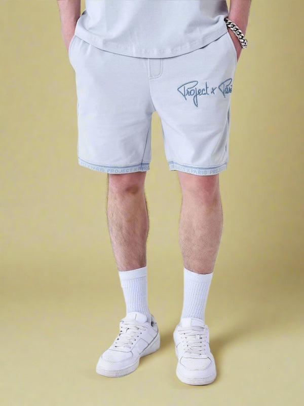 Short logo Project X Paris 2340019 – Bleu Ciel (FBFB2)