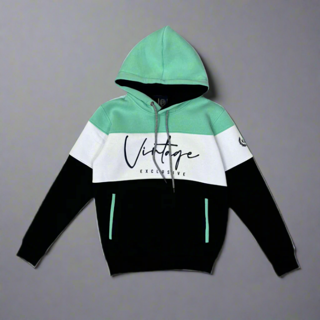 Sweat à Capuche vintage Maxway vert front