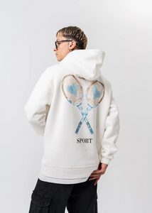 Sweat a Capuche Oversize Homme Casa Sport Blanc Hallstarz
