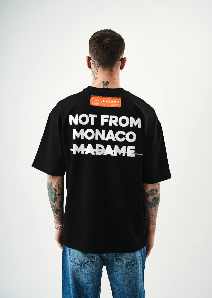 Tshirt Hallstarz Homme Not From Monaco Noir