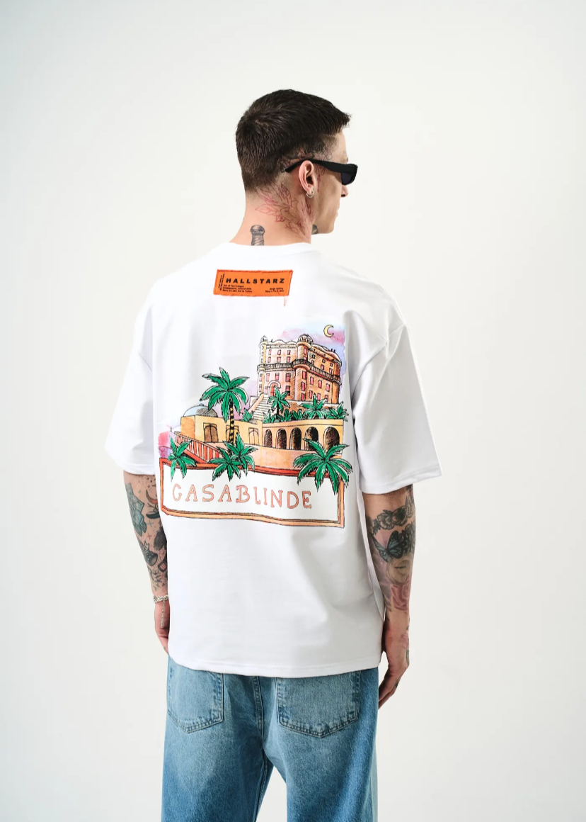Tshirt Homme Casablinde Hallstarz Blanc