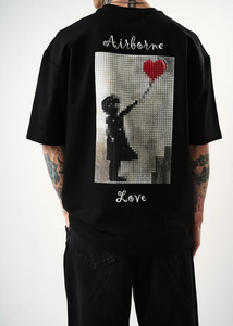 Tshirt Homme Hallstarz Airborne Love Noir