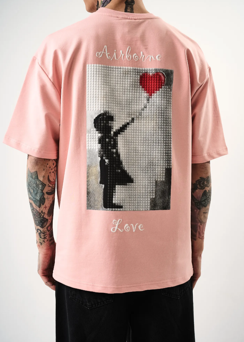Tshirt Homme Hallstarz Airborne Love Rose