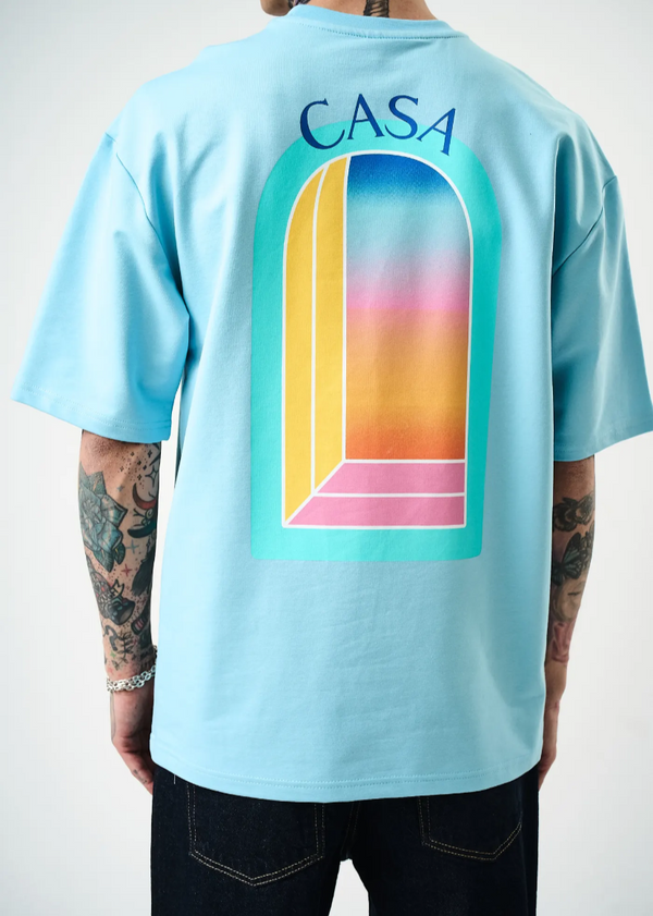 T-shirt Oversize Casa – Hallstarz 1608 – Bleu Ciel