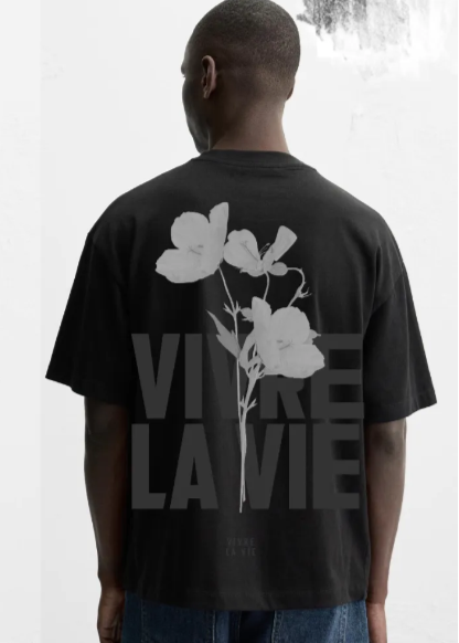 T-shirt Mixity Vivre La Vie - 100% Coton MX103 – Noir