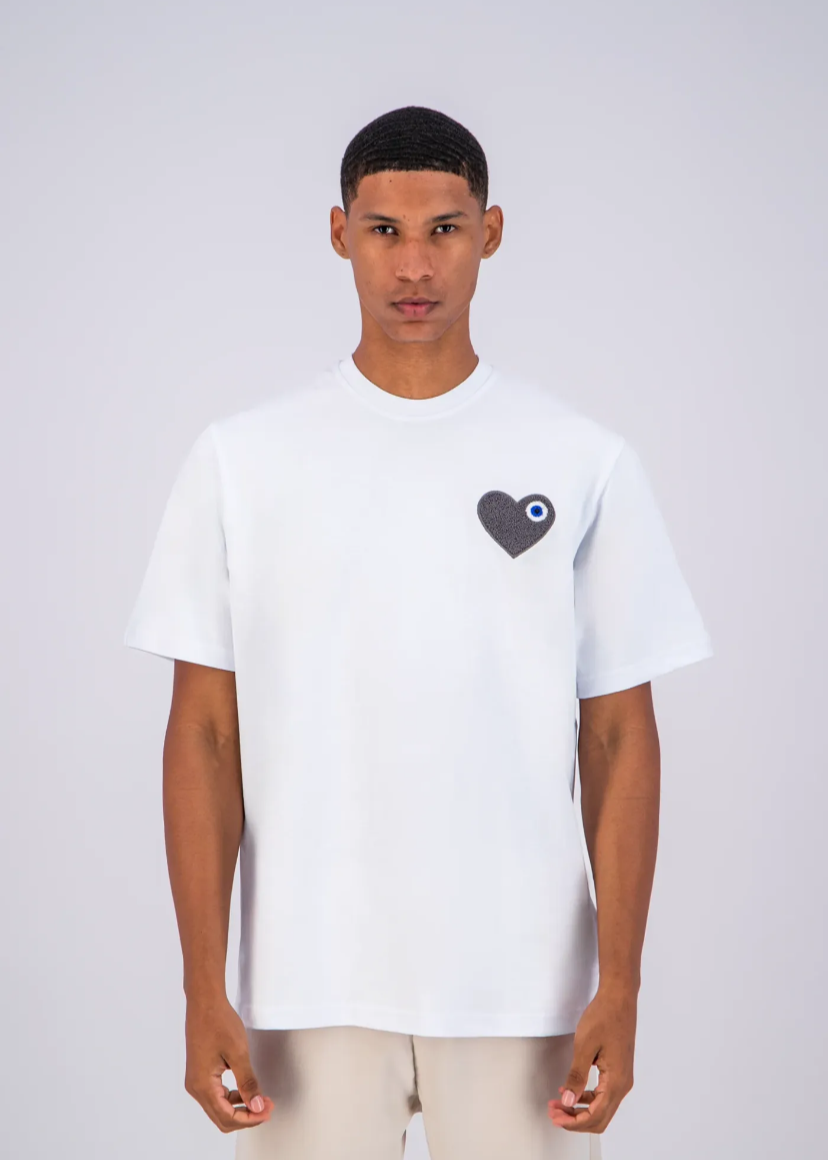 Tshirt Oversize Coeur ADJ Blanc Gris