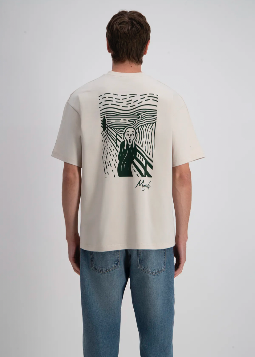 Tshirt Oversize Homme ADJ Folie Munch Beige