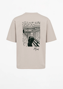 Tshirt Oversize Homme ADJ Folie Munch Beige Ghost