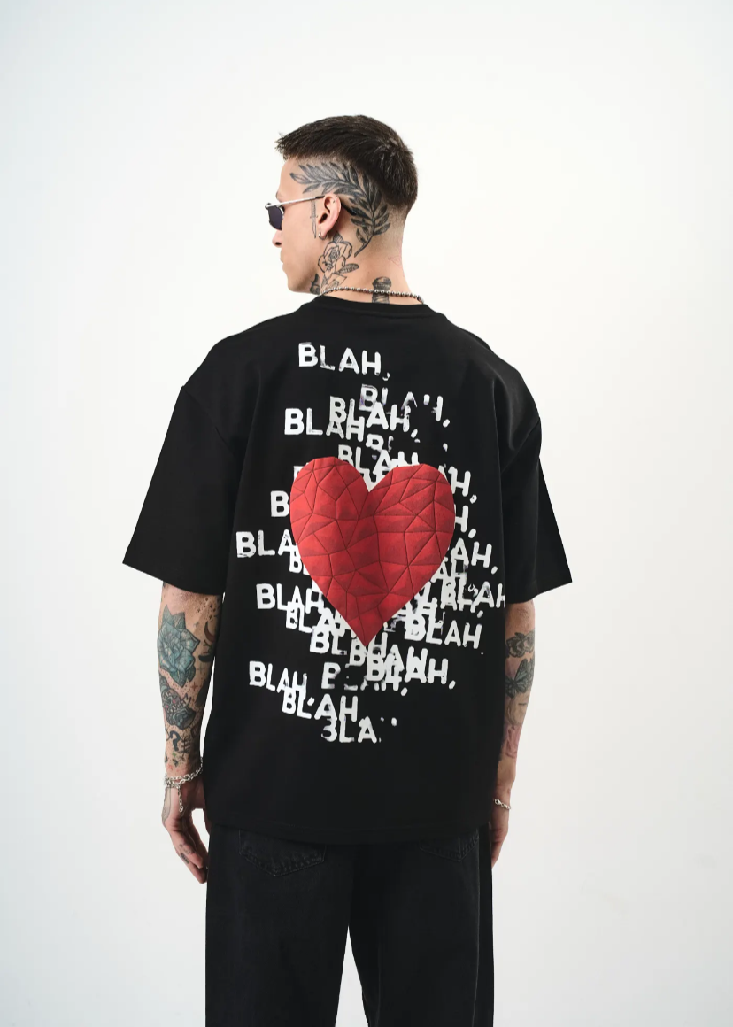Tshirt Oversize Homme Bla Bla Noir