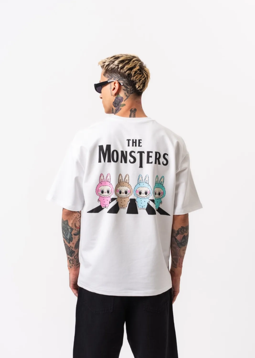 Tshirt Oversize Homme Monster Blanc Hallstarz