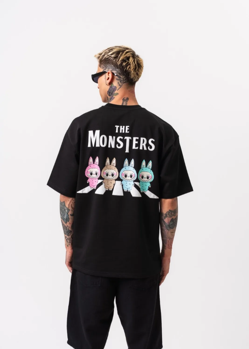 Tshirt Oversize Homme Labubu Noir Hallstarz