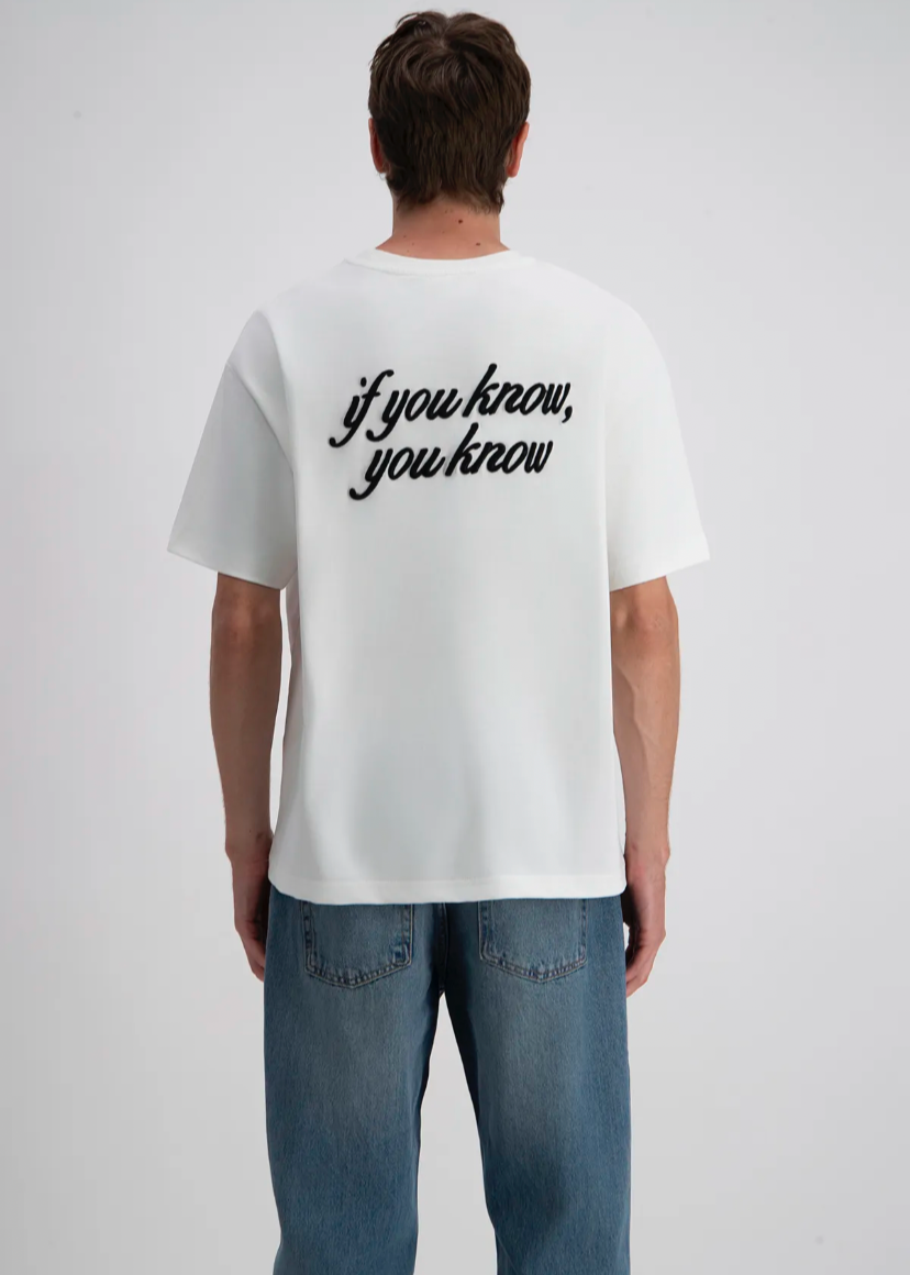 Tshirt Oversize If You Know You Know ADJ Blanc