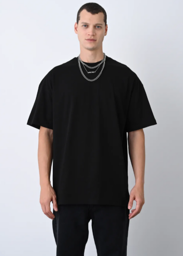 T-shirt oversize uni homme – basique streetwear essentiel TST0426 – Noir