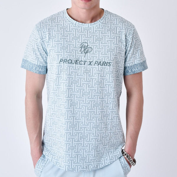 Tee shirt imprimé labyrinthe 2410091 – Bleu
