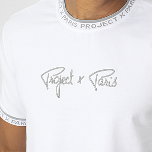 Tshirt brodé col et manches Project X Paris 2310019