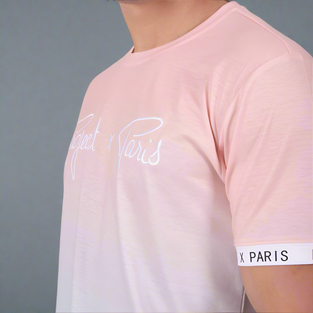 Tshirt Degrade Rose et Bleu Project X Paris Closeup